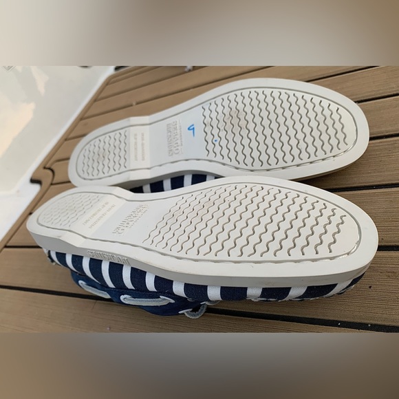 Limited Edition Women’s 7 Sebago x Armor Lux Blue White Striped Dockside Loafers - Picture 12 of 16